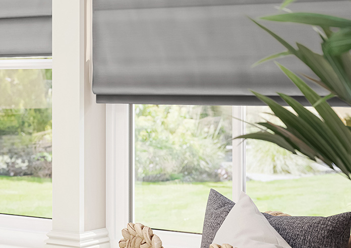 Akoya Faux Silk, Lustre Steel Grey - Twist&Fit Roman Blind - Image 5